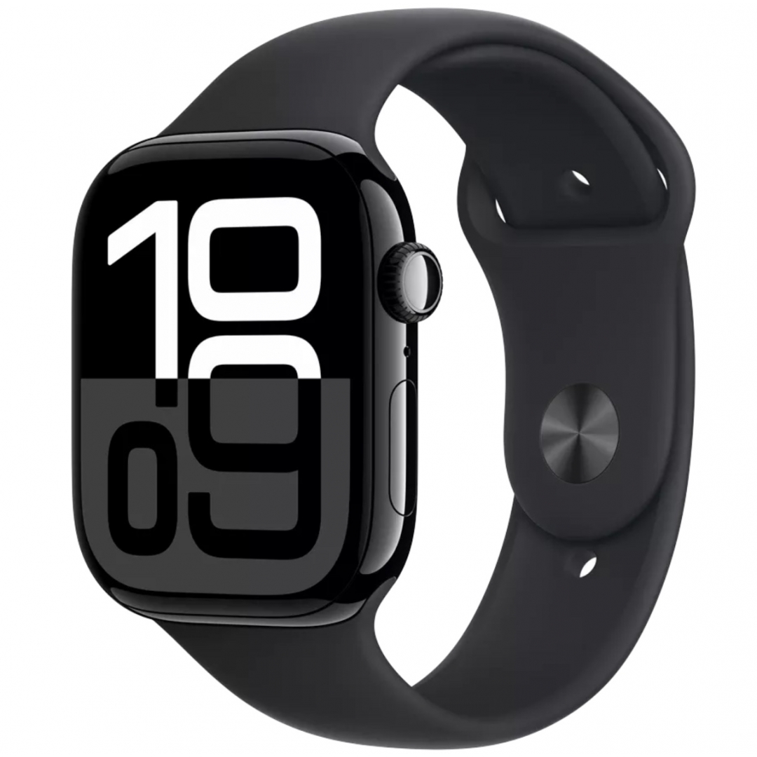 Apple Watch Series 10 GPS, 42mm, Jet Black, Black Sport Band